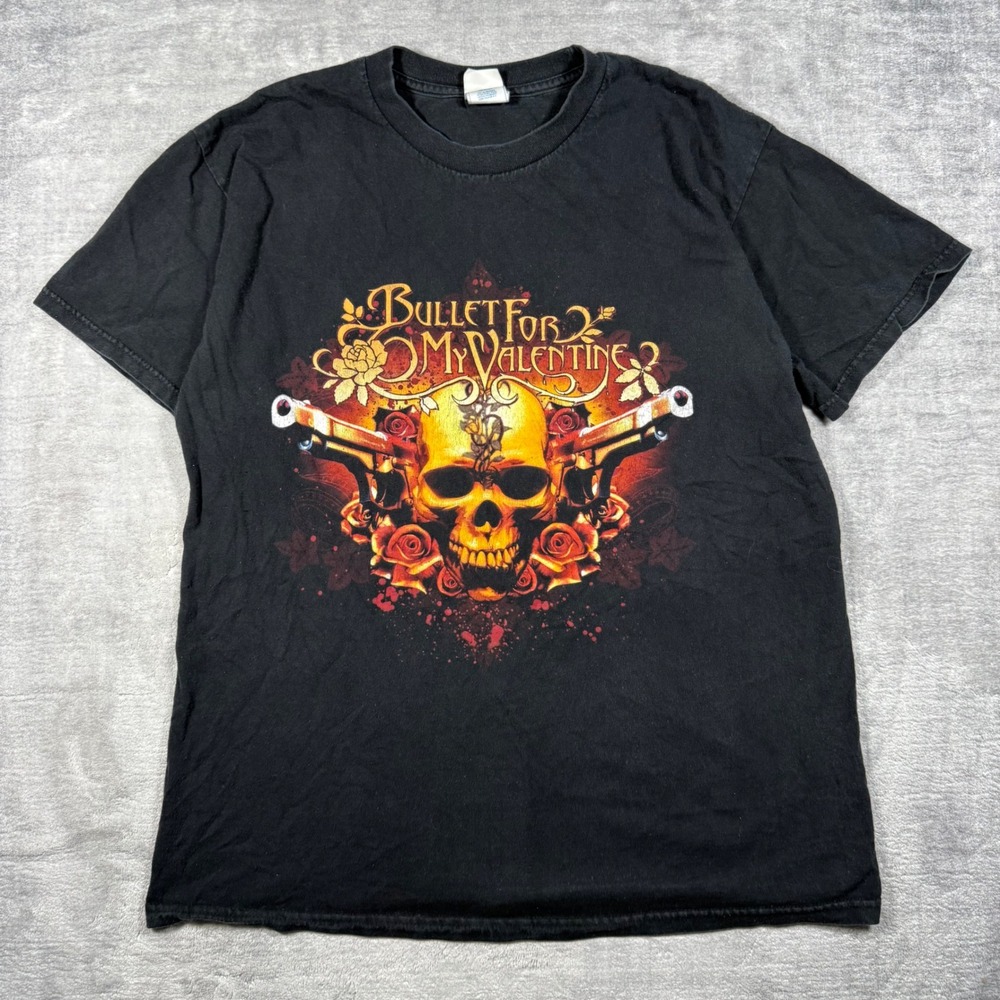 Bullet For My Valentine Shirt Mens Large Black Vintage 2006 Skull Band Metal Y2K